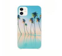 Hybrid Semi-Rigid iPhone XR/11 Case with Printed Palm Tree Patterns