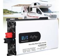 Hybrid Solar Inverter 5000W-12000W DC to AC Converter with LCD Display, Off-Grid Pure Sine Wave Inverter for RV, Truck, and Solar Applications