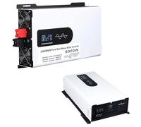 Hybrid Solar Inverter,DC 12V 24V 48V 60V to 110V/220V AC Split Phase Inverter with Pure Sine Wave Inverter,Parallel inverters,for Home Energy Storage,6000W-12V(6000w,24V)