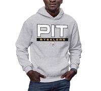 Hybrid Sports - NFL City Block - Adult Unisex Pullover Hoodie for Men and Women - Officially Licensed Apparel, Pittsburgh Steelers - Athletic Heather, XXXL