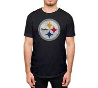 Hybrid Sports NFL - Distressed Team Logo - Officially Licensed Adult Short Sleeve Fan Tee for Men & Women, Pittsburgh Steelers - Black, XL