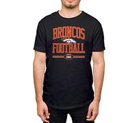 Hybrid Sports NFL Football Arch - Officially Licensed Adult Short Sleeve Fan Tee for Men and Women, Denver Broncos - Black, L