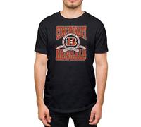 Hybrid Sports - NFL Stacked Banner Circle - Officially Licensed Adult T-Shirt for Men, Black, L