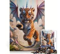 Hybrid Tiger Cub Dragon With Wings 1000 Piece Jigsaws for Teenagers Puzzle Reason Skill Fine Thick Happy Challenge Table Accent (38x26cm)