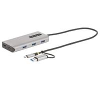 StarTech.com USB-C Multiport Adapter w/Attached USB-C to USB-A Dongle Dual HDMI (4K30Hz/1080p60Hz) 3x USB-A 5Gbps Mini Travel Dock Laptop Docking Station 1.3ft/40cm Cable