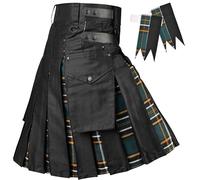 Hybrid Utility Kilts for Men Scottish Traditional Kilt with Flashes, Irish Heritage, 50-52