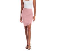 Hybrid Women's Pencil Skirt Premium Ponte Basic Solid Stretch Above Knee Mini Side Slit, Ksk45012-1073t-blush, L