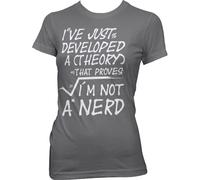 Hybris A Theory I'm Not A Nerd Girly Tee Damen T-Shirt Dark-Grey