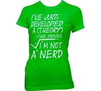 Hybris A Theory I'm Not A Nerd Girly Tee Damen T-Shirt Green