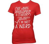 Hybris A Theory I'm Not A Nerd Girly Tee Damen T-Shirt Red