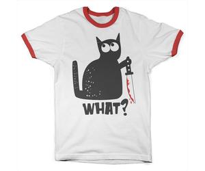 Hybris Cat Say What Ringer Tee White-Red