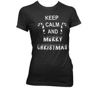 Hybris Damen Keep Calm And Merry Christmas Girly T-Shirt AB-5-18381-L23