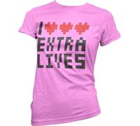 Hybris I Love Extra Lives Girly Tee Damen T-Shirt Pink