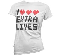 Hybris I Love Extra Lives Girly Tee Damen T-Shirt White