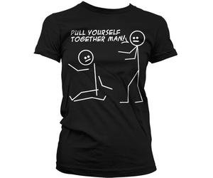 Hybris Pull Yourself Together Man Girly T-Shirt Damen Black