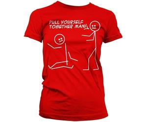 Hybris Pull Yourself Together Man Girly T-Shirt Damen Red