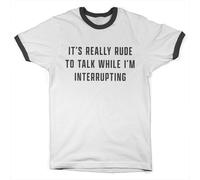 Hybris Rude To Talk Ringer Tee White-Black