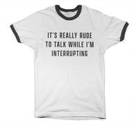Hybris Rude To Talk Ringer Tee White-Black