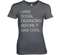 Hybris Social Distancing Before It Was Cool Girly Tee Damen T-Shirt Dark-Heather