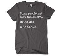 Hybris Some People Just Need A High Five T-Shirt Dark-Grey