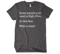 Hybris Some People Just Need A High Five T-Shirt Dark-Grey
