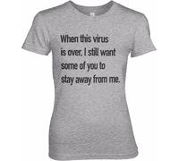 Hybris Stay Away From Me Girly Tee Damen T-Shirt Heather-Grey