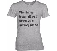 Hybris Stay Away From Me Girly Tee Damen T-Shirt Heather-Grey