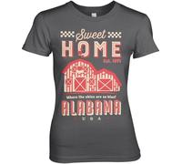 Hybris Sweet Home Alabama Girly Tee Damen T-Shirt Dark-Grey
