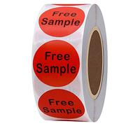 Hybsk 1 Inch Round Natural Paper Free Sample Stickers Adhesive Labels (Red)