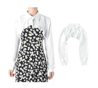 Hybursky Detachable Long Sleeves Fake Collar for Women Crop Top Half Shirt Dickey Blouse False Collar Party Clubwear Rave Outfits, White