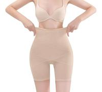 Hybursky High Waisted Shapewear Shorts for Women Tummy Control Knickers Body Shaper Pants Butt Lifter Waist Trainer Lower Belly Seamless Shaping Underwear(Beige/M)