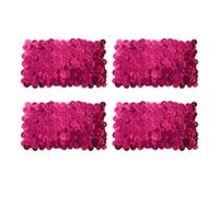 Hybursky Sequin Wrist Cuffs 4PCS Sparkly Shiny Glitter Wristbands Fancy Dress Elastic Sequin Wrist Strap for 80s Costume Party Disco Party Stage Performance Costume Decoration Accessories(Hot Pink)