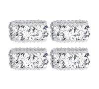 Hybursky Sequin Wrist Cuffs 4PCS Sparkly Shiny Glitter Wristbands Fancy Dress Elastic Sequin Wrist Strap for 80s Costume Party Disco Party Stage Performance Costume Decoration Accessories(Silver)