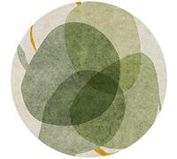 HYBXAQ Contemporary Green Round Area Rug Circular Carpet Living Room Coffee Table Rugs Bedroom Bedside Cushion Computer Chair Mat (Size : Diameter 120cm/3.9ft)