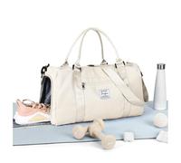 HYC00 Gym Bag Women Men with Shoes Compartment & Wet Pocket,for Easyjet Airlines Cabin Bag 45x36x20 Underseat Travel Duffel Bag Holdall Tote Carry on Luggage Overnight Bag Carry on Bag,Milky White
