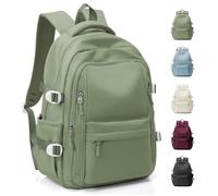 HYC00 School Bag for Teenager Girls Boys Secondary High Middle School Bookbag School Backpack Womens Casual Daypack Water-Resistant 14 Inch Laptop Rucksack Backpack for Travel College Work Bags,Green