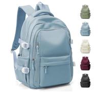 HYC00 School Bag for Teenager Girls Boys Secondary High Middle School Bookbag School Backpack Womens Casual Daypack Lightweight 14 Inch Laptop Rucksack Backpack for Travel College Work Bags,Light Blue