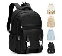 HYC00 School Bags for Girls Boys Secondary High Middle School Backpack Womens Casual Daypack 14 Inch Laptop Rucksack Backpack for Travel College Work Bookbags for Teens Girls Schoolbag, Black