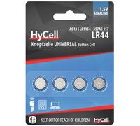 HyCell 1516-0024 Button Cell LR44 1.5V 140mAh Pack of 4 for Microd...