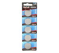 HyCell Pack of 5 Lithium Button Cells CR2450 3V - Button Batteries with First-class Quality, Long Durability and Strong Capacity/Ideal for Remote Control, Clock, Camera, Radios, etc.