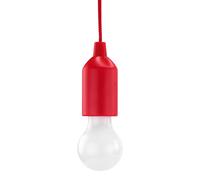 HYCELL Pull Chain Light, Red Acrylic LAMP with Pull Switch, AAA Batteries, 16 x 5.5 x 5.5 cm, E27 1watts
