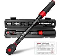 Hychika 1 / 2 Drive Click Torque Wrench 40-220 Nm, 2% Accuracy, Dual-Direction 72-Tooth, With 3 / 8 Adapter, 125 mm Extension