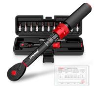 HYCHIKA 13PCS 1/4" Torque Wrench 5-25Nm, ±2% Accuracy, 72-Tooth Bike Torque Wrench Set with 12 Bits & Storage Case for Bicycle, Motorcycle, Electronics.