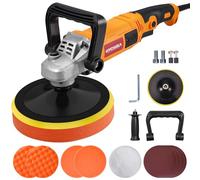 HYCHIKA 1580W Car Polisher and Buffer, Car Detailing Machine with Variable 6 Speeds Control, Pure Copper Motor, Low Noise Design for Car, Sofa Cabinet Tiles Floor, Car Polishing Kit