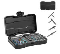 HYCHIKA 24 in 1 Ratchet Screwdriver Set - Mini Reversible Handle High Torque Ratchet Wrench Tight Quarter Right Angle Offset Screwdriver Bit Set