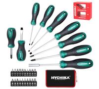 HYCHIKA 30 Pcs Magnetic Screwdriver Set,CR-V Slotted & Phillips Hand Tools