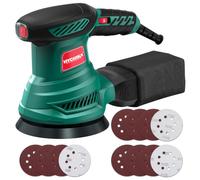 HYCHIKA 300W Random Orbital Sander, 6 Variable Speeds & Dust Collection. | 125mm Palm Sander, 13000RPM, 12Pcs Sandpapers Included, Ideal for Sanding, Polishing Wood, DIY Projects & Home Improvements.