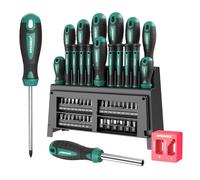 HYCHIKA 51 PCS Magnetic Screwdriver Set Including Flat Head, Phillips, Precision and Bit Screwdriver, Suitable for DIY, Home, Farm Maintenance