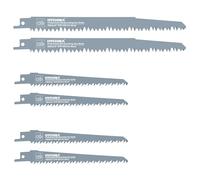 HYCHIKA BETTER TOOLS FOR BETTER LIFE Reciprocating Saw Blade, 240 mm 5 TPI Fast Wood Bi-Metal Cutting Reciprocating Saw Blades Compatible with HYCHIKA & Many Others, 6 Pieces