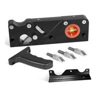 HYCHIKA Chamfer Plane, Edge Corner Flattening Tool for Wood, 45° Hand Planer with 4 Cutter Heads, Ergonomic Handle, Locating Bubbles, Edge Banding Trimmer, Wood Planer Hand Tool for Woodworking